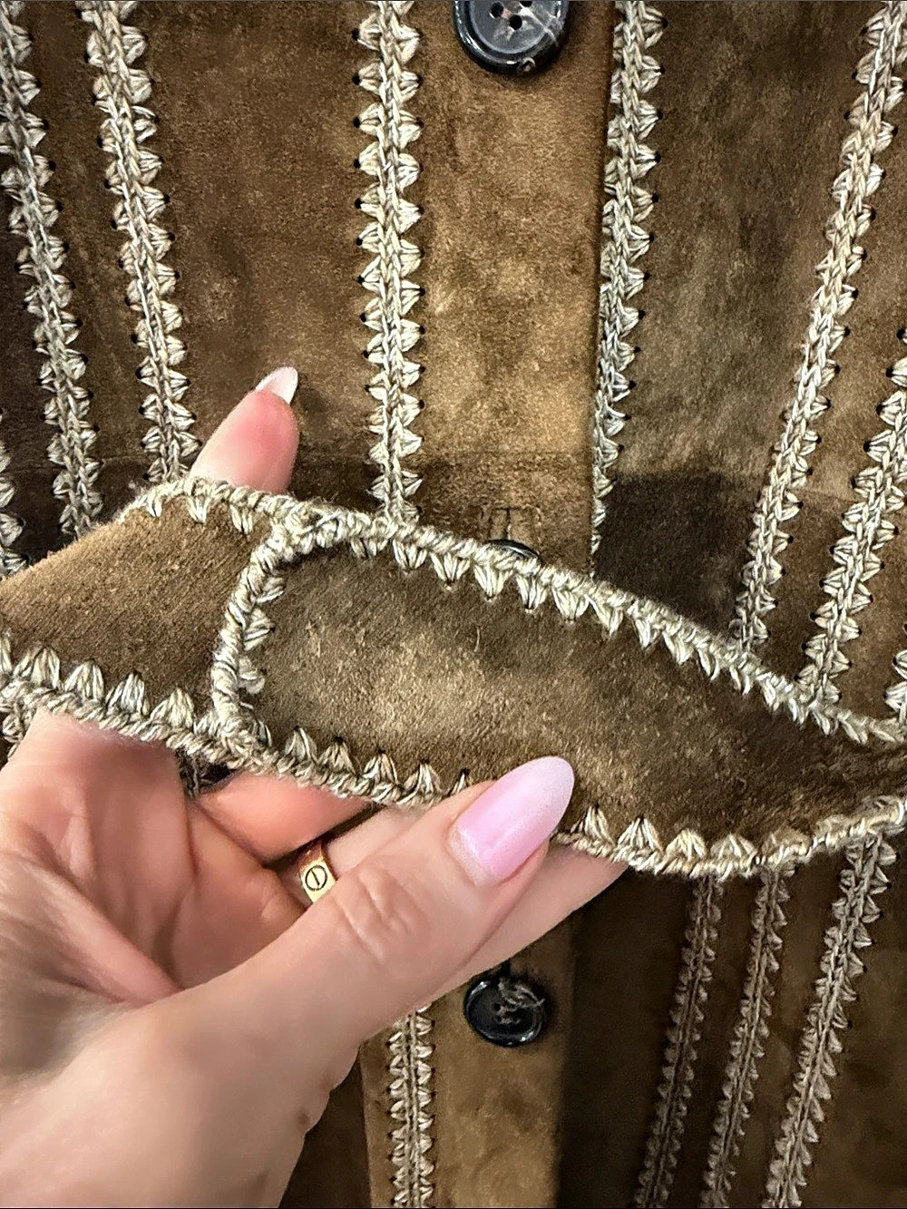 Prada Brown Leather Fur-Collar Coat Size 38 Like New 🧥🤎 vintage Y2K - Picture 4 of 16